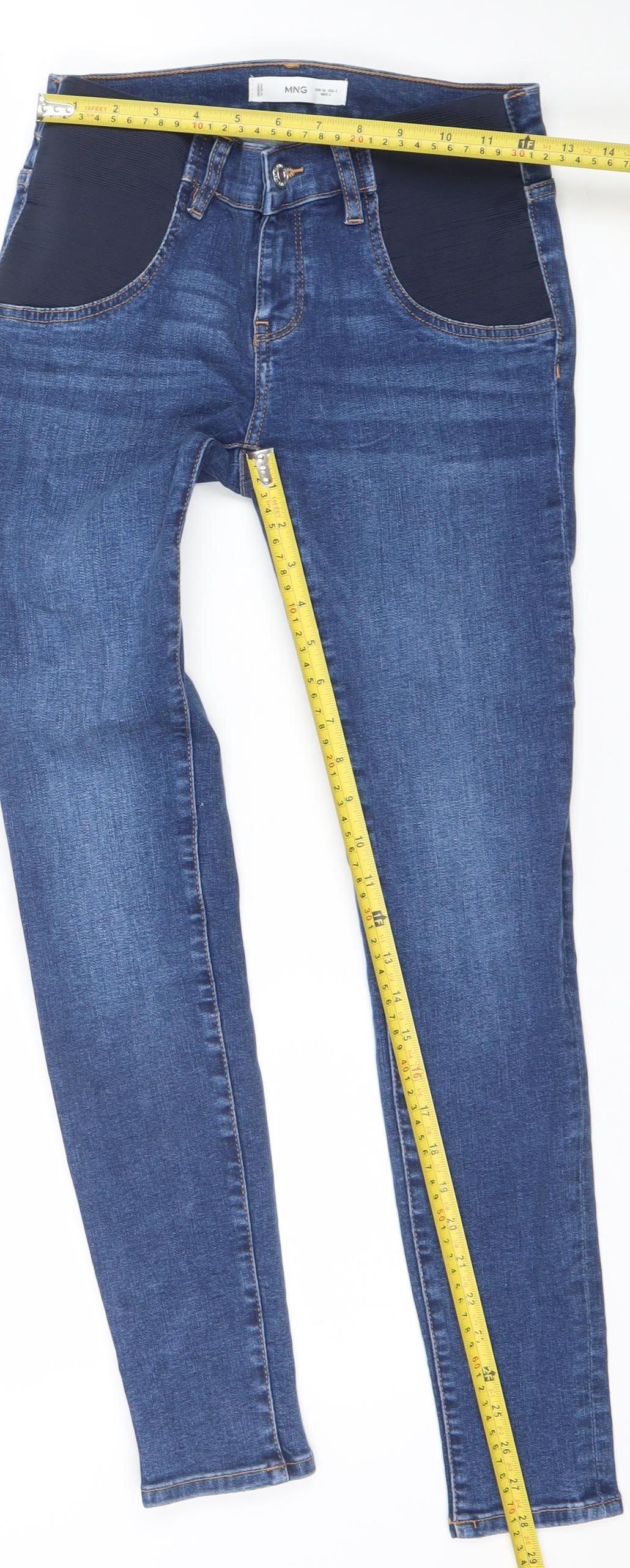 MNG Women’s Blue Skinny Maternity Jeans Size 6 Stretch Denim