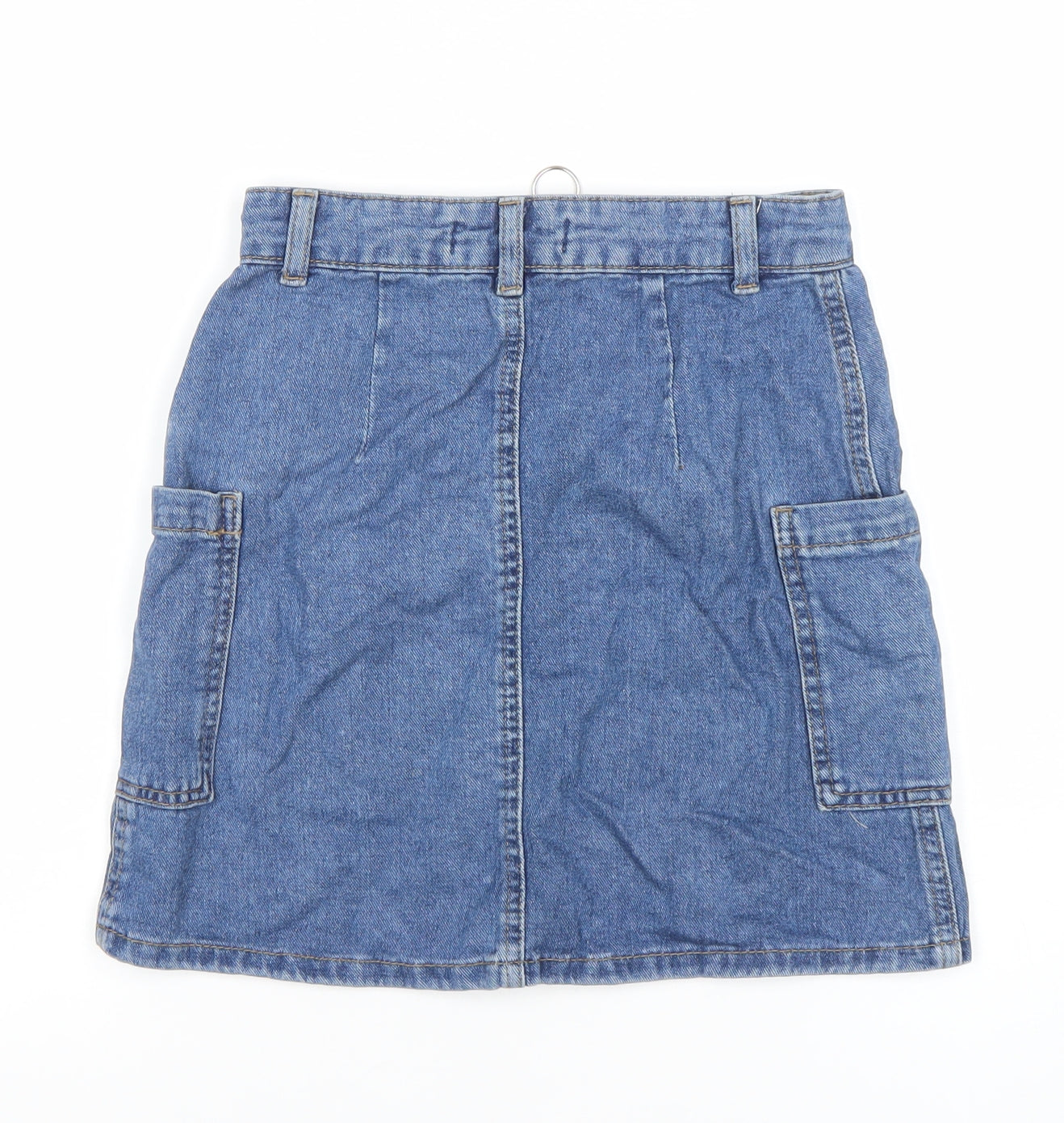 Denim Co. Women's Blue Denim Cargo Mini Skirt Size 4