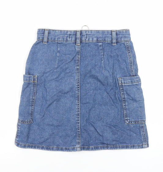 Denim Co. Women's Blue Denim Cargo Mini Skirt Size 4