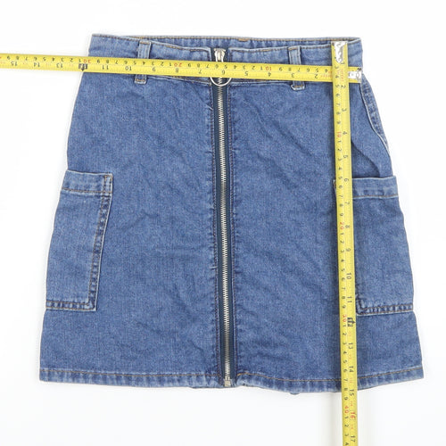Denim Co. Women's Blue Denim Cargo Mini Skirt Size 4