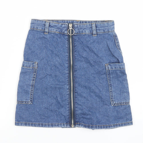 Denim Co. Women's Blue Denim Cargo Mini Skirt Size 4
