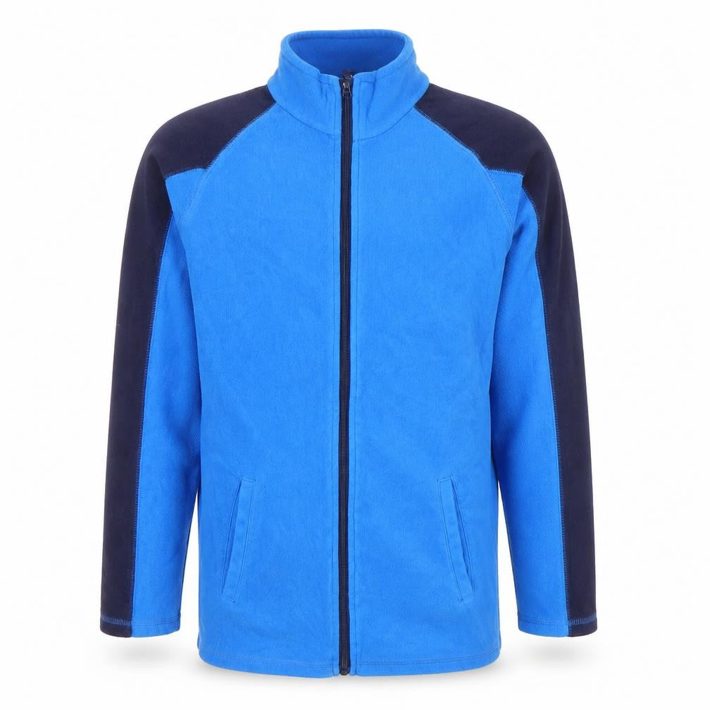 Front view of Mountain Warehouse boys’ blue full zip fleece jacket 13 years