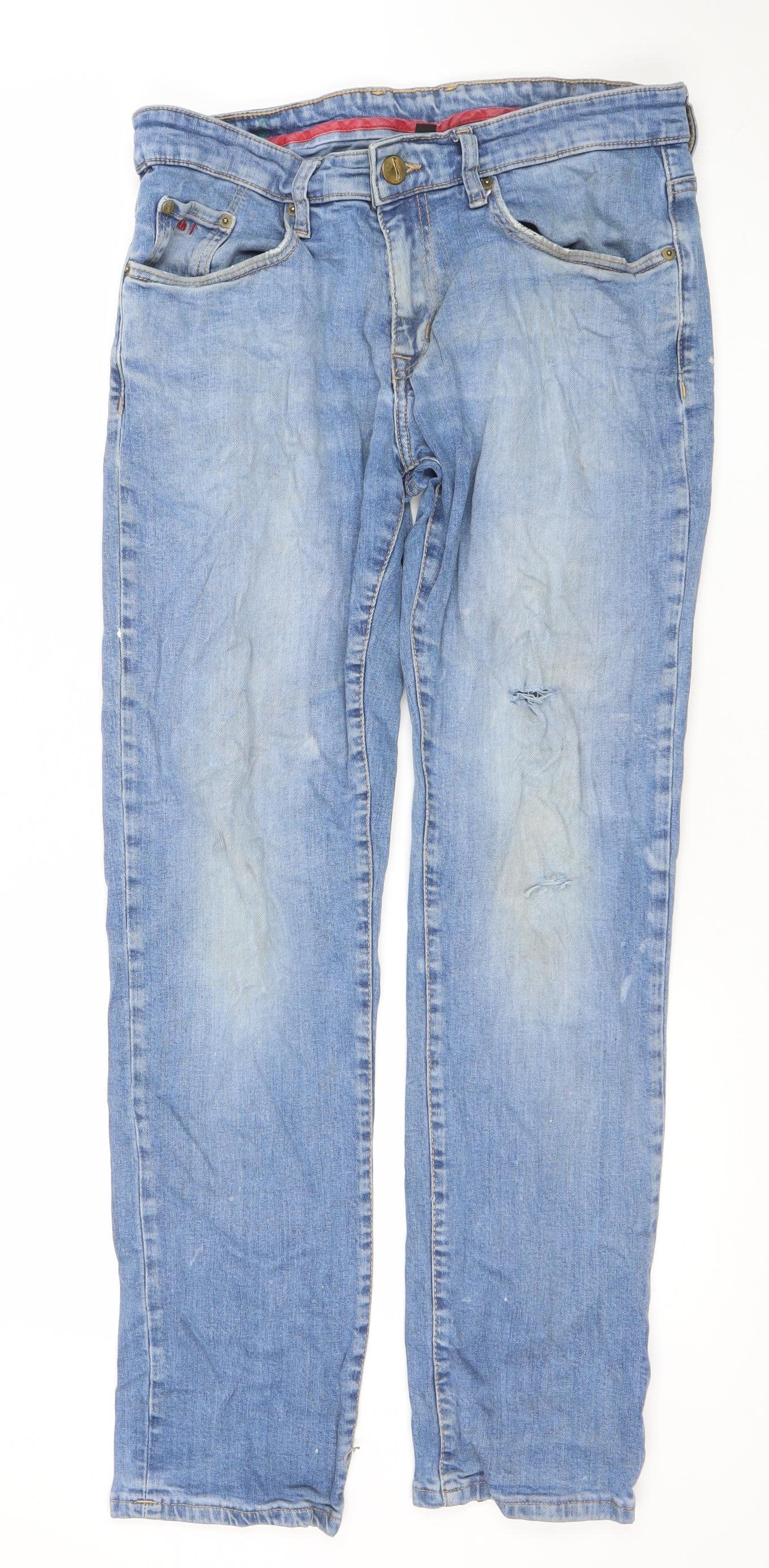 Fashion Never Stops Men's Blue Straight Denim Jeans W32 L32