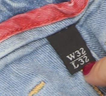 Fashion Never Stops Men's Blue Straight Denim Jeans W32 L32