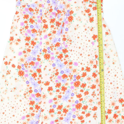 Influence Women’s Multicoloured Floral Midi Fit & Flare Puff Sleeve Dress Size 8