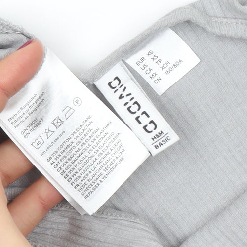 H&M Divided Women’s Grey Tank Dress XS Jersey Cotton Blend