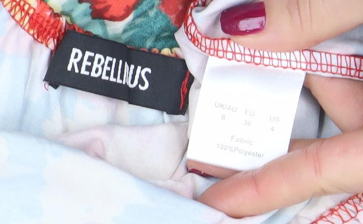 Rebellious Womens Multicoloured Floral Wrap Dress Size 8 Summer Ruffle