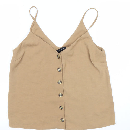 New Look Women’s Brown Button Front Camisole Tank Top Size 12