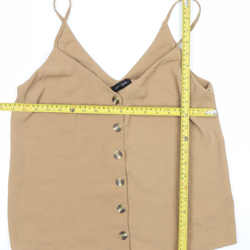 New Look Women’s Brown Button Front Camisole Tank Top Size 12