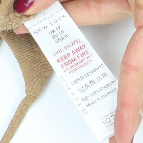 New Look Women’s Brown Button Front Camisole Tank Top Size 12