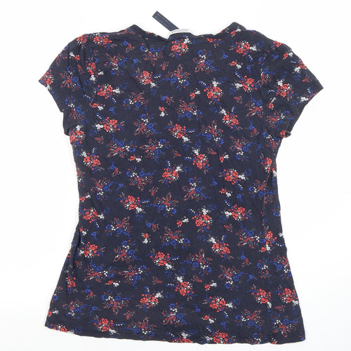 Street One Women’s Multicoloured Floral Short Sleeve Cotton Modal Scoop Neck T-Shirt Size M