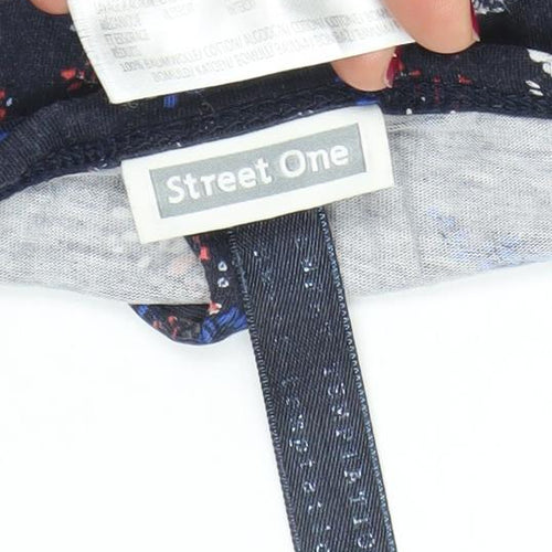 Street One Women’s Multicoloured Floral Short Sleeve Cotton Modal Scoop Neck T-Shirt Size M