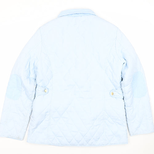 David Barry Women's Blue Quilted Mid-Length Jacket Size 14
