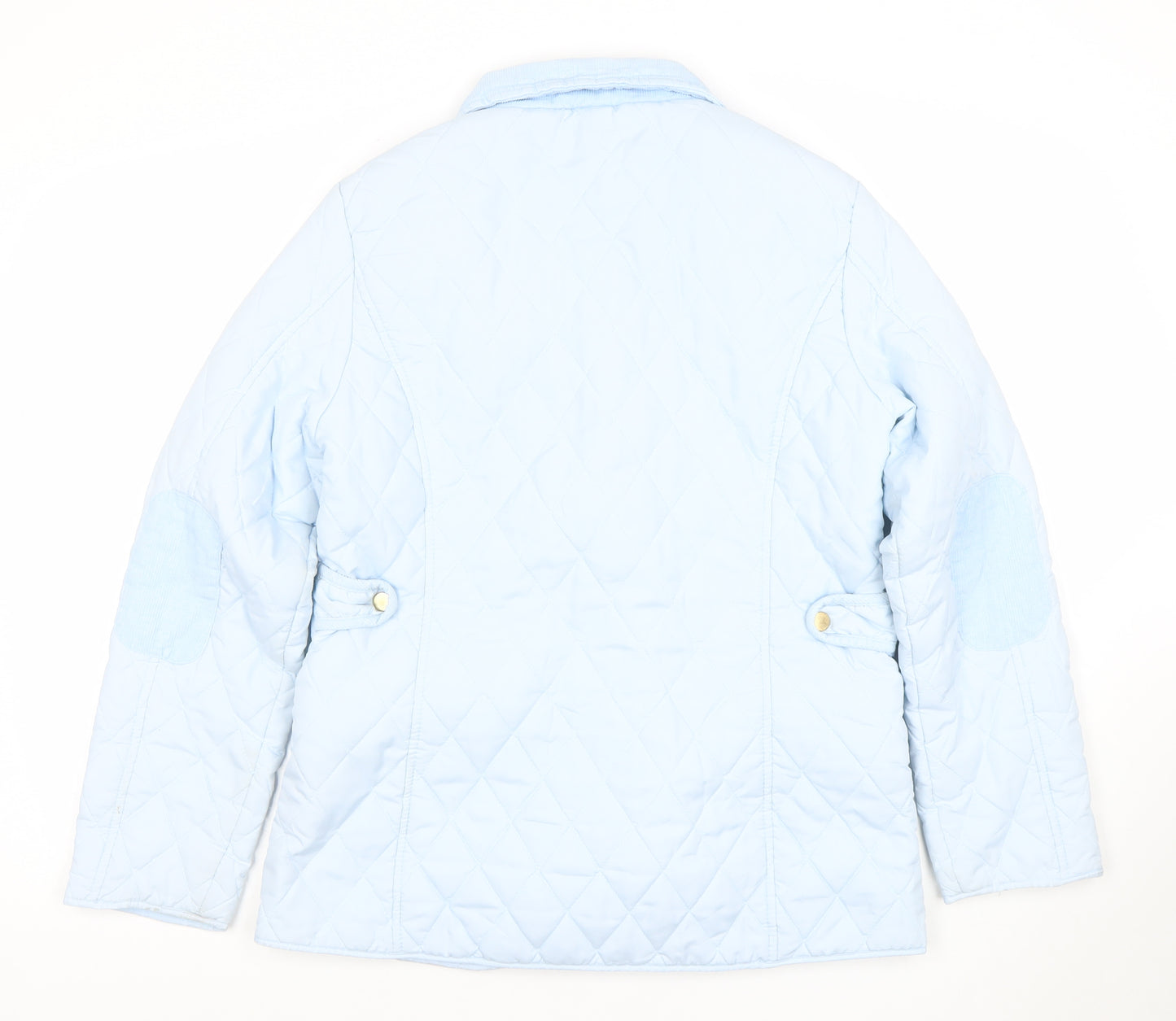 David Barry Women's Blue Quilted Mid-Length Jacket Size 14
