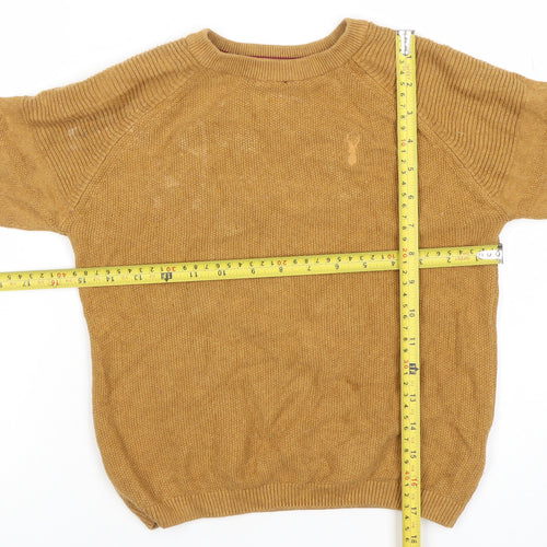Next Boys Brown Cotton Crew Neck Jumper 7 Years Casual Knitwear