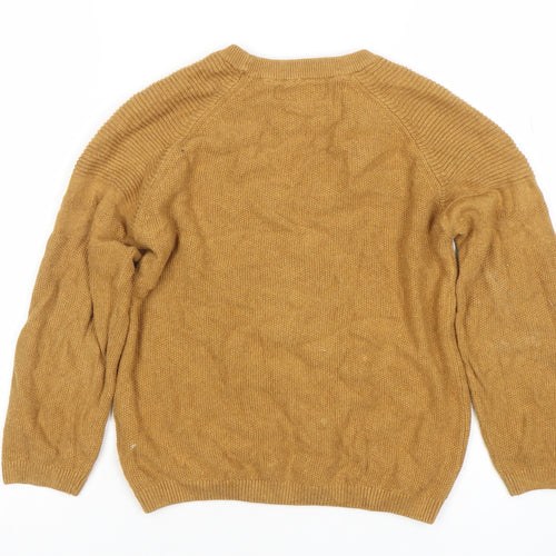 Next Boys Brown Cotton Crew Neck Jumper 7 Years Casual Knitwear