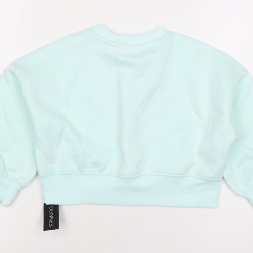 Dunnes Girls Blue Wellness Floral Graphic Pullover Sweatshirt 3-4 Years