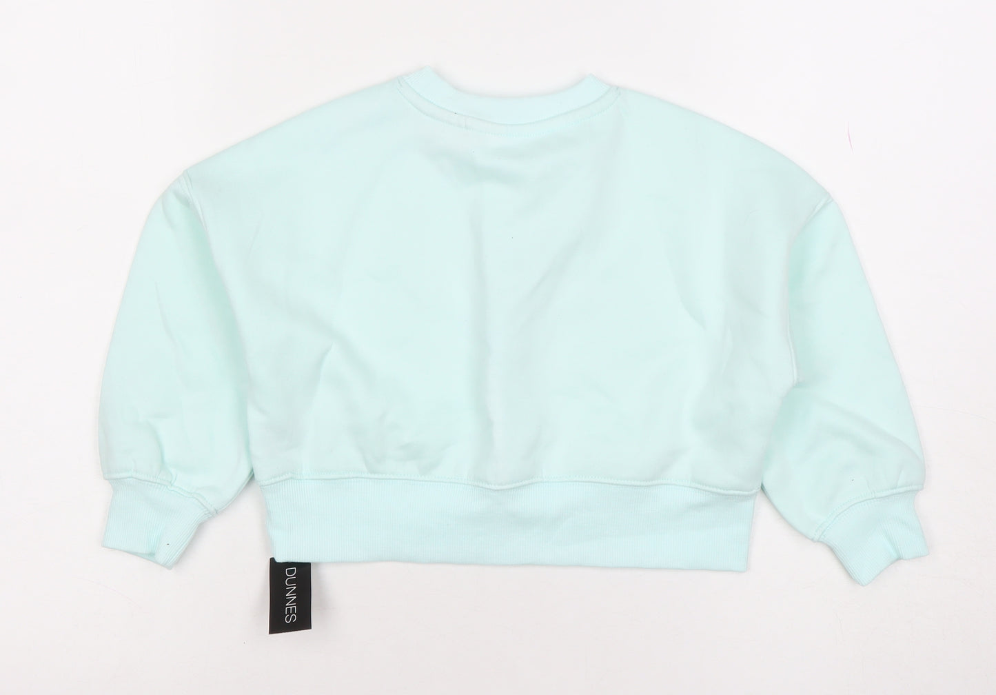 Dunnes Girls Blue Wellness Floral Graphic Pullover Sweatshirt 3-4 Years