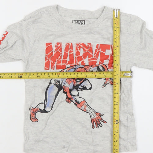 Marvel Boys Grey Spider-Man Long Sleeve T-Shirt 4 Years Cotton Blend