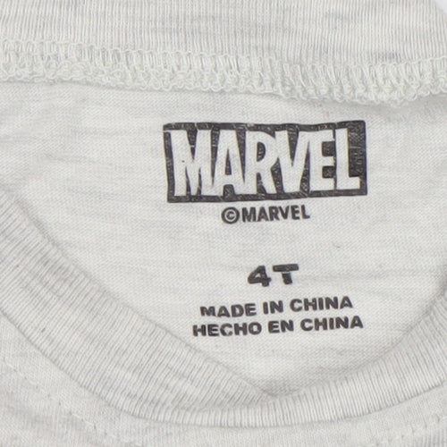 Marvel Boys Grey Spider-Man Long Sleeve T-Shirt 4 Years Cotton Blend