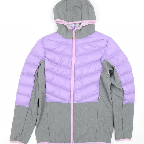 Mountain Warehouse Girls Purple Puffer Jacket 13 Years Hooded Water Resistant Coat