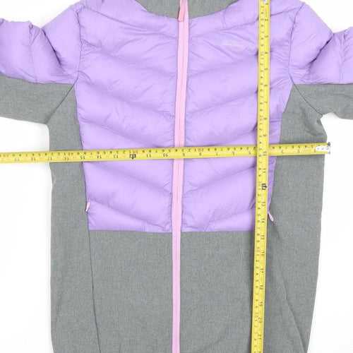 Mountain Warehouse Girls Purple Puffer Jacket 13 Years Hooded Water Resistant Coat