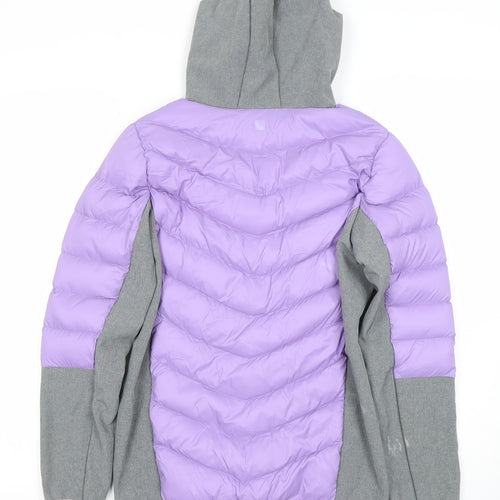 Mountain Warehouse Girls Purple Puffer Jacket 13 Years Hooded Water Resistant Coat