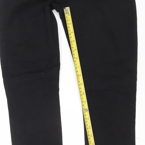 Savida Women's Black Skinny Stretch Jeans Size 6 Zip Hem