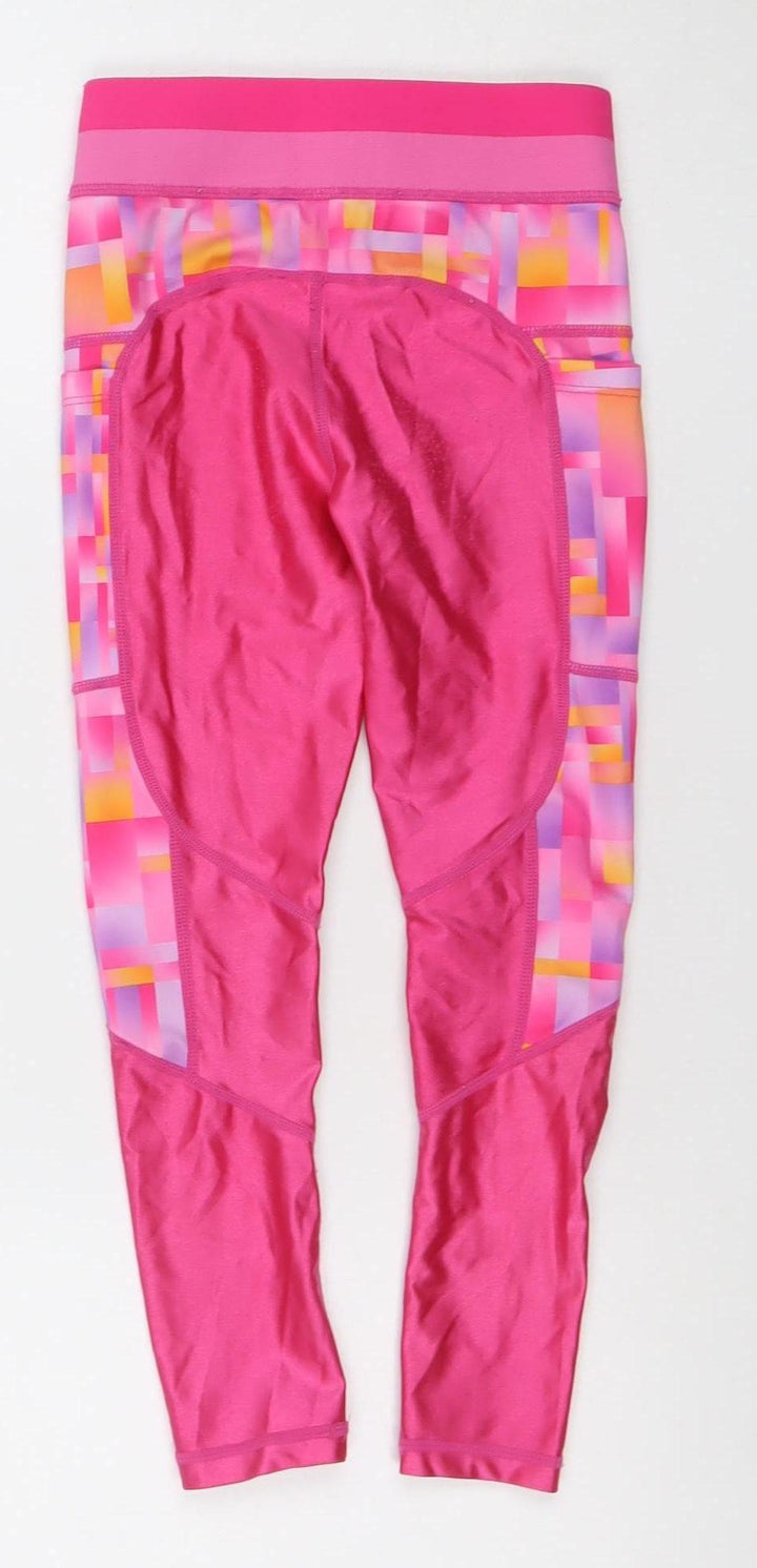 Dunnes Stores Girls Pink Geometric Ankle Leggings 5-6 Years Activewear