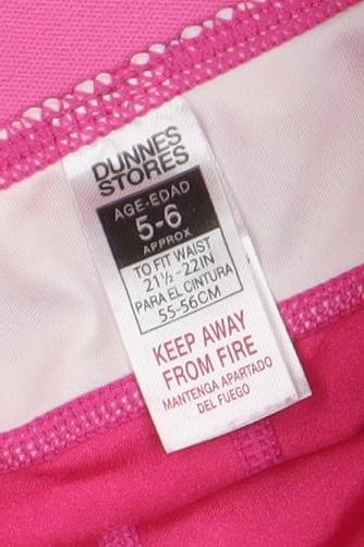 Dunnes Stores Girls Pink Geometric Ankle Leggings 5-6 Years Activewear
