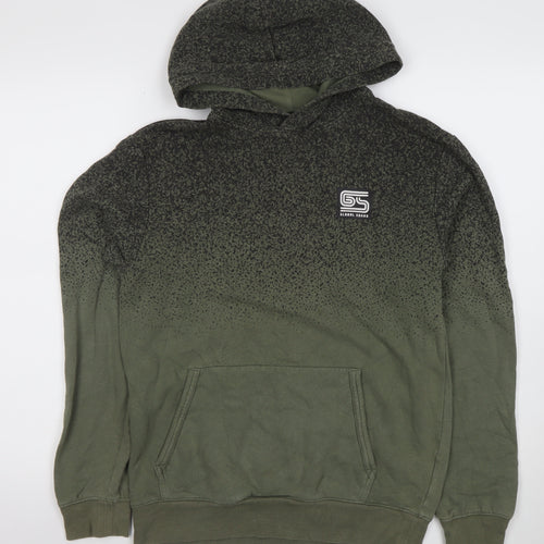H&M Boys Green Ombre Pullover Hoodie 13-14 Years Cotton Blend Casual