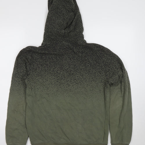 H&M Boys Green Ombre Pullover Hoodie 13-14 Years Cotton Blend Casual