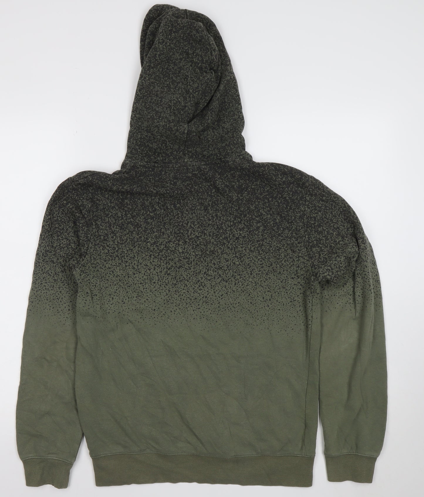 H&M Boys Green Ombre Pullover Hoodie 13-14 Years Cotton Blend Casual