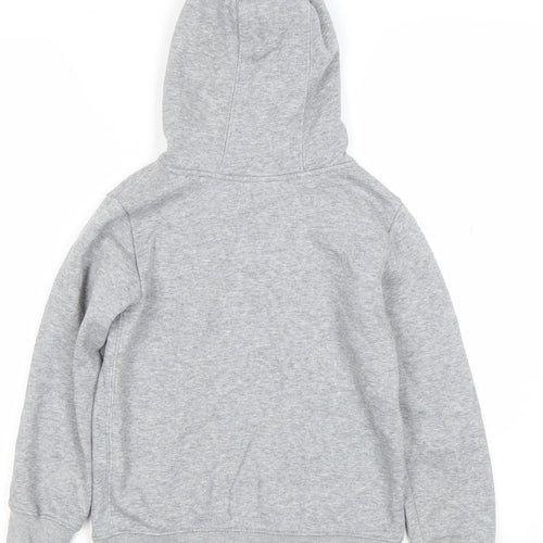 Nike Boys Grey Pullover Hoodie Size M 5-6 Years Cotton Blend Logo Print
