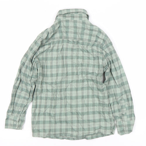 Dunn & Co Boys Green Checked Cotton Long Sleeve Button-Up Shirt 6-7 Years