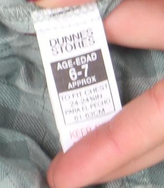 Dunn & Co Boys Green Checked Cotton Long Sleeve Button-Up Shirt 6-7 Years