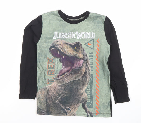 Dunnes Stores Boys Black Jurassic World T-Rex Long Sleeve T-Shirt 5-6 Years