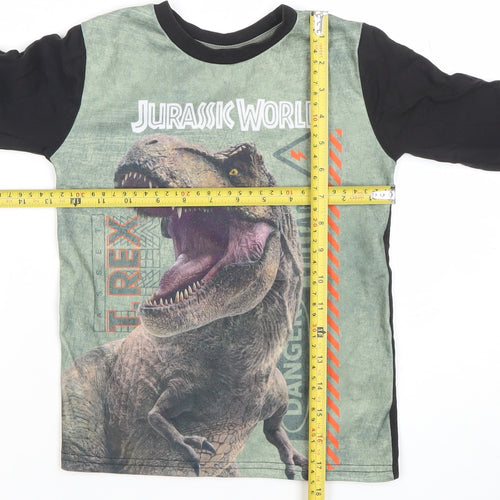 Dunnes Stores Boys Black Jurassic World T-Rex Long Sleeve T-Shirt 5-6 Years