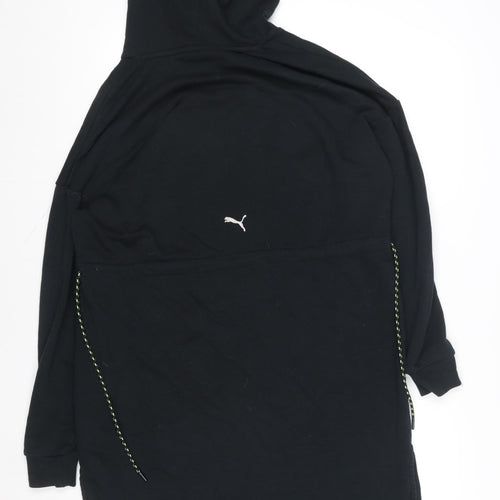 Puma Womens Black XS Pullover Hoodie with Logo Print