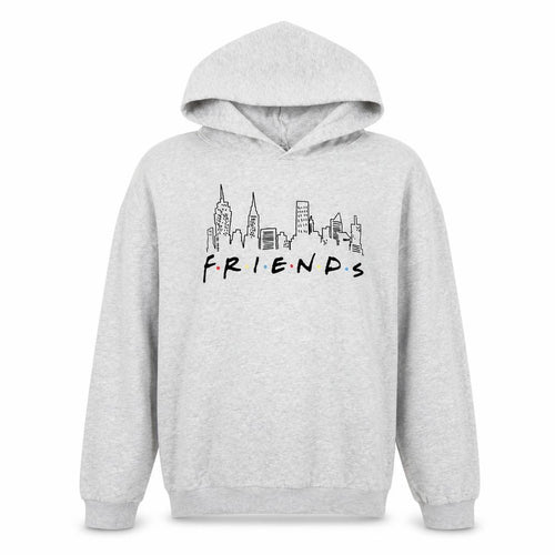 H&M Girls Grey Friends Pullover Hoodie 13-14 Years Regular Fit