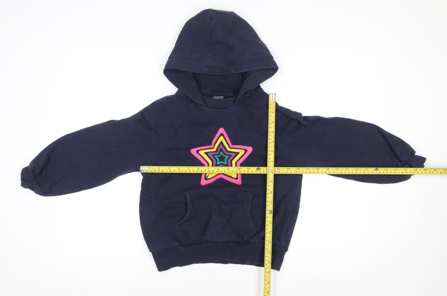 Next Girls Blue Star Embroidered Pullover Hoodie 9 Years Cotton Blend