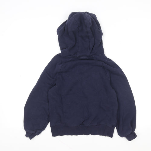Next Girls Blue Star Embroidered Pullover Hoodie 9 Years Cotton Blend