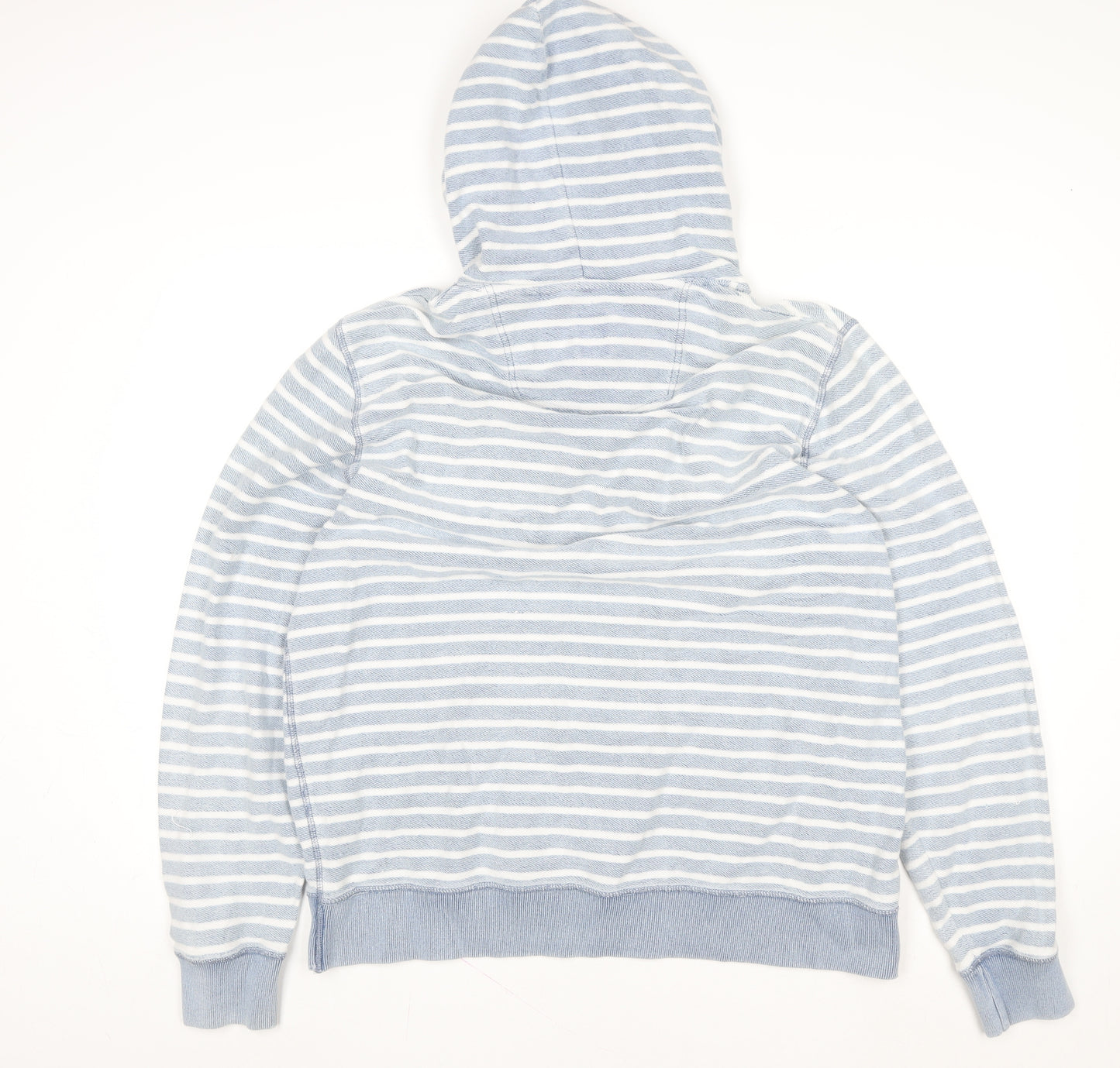 FatFace Women Blue Striped Hoodie XL 100% Cotton Indigo Dye Casual