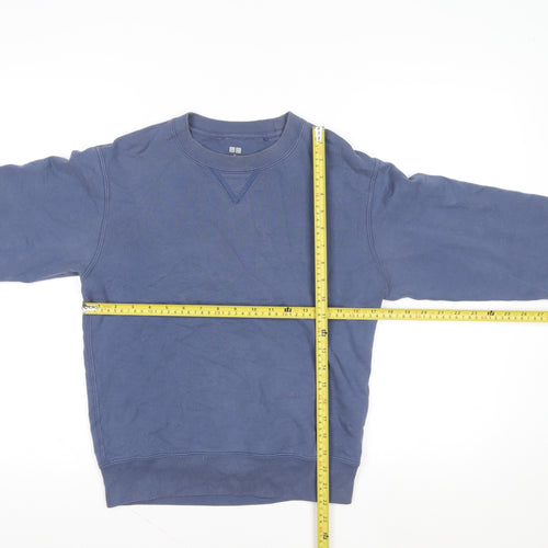 Uniqlo Men's Blue Cotton Crew Neck Pullover Sweatshirt XS