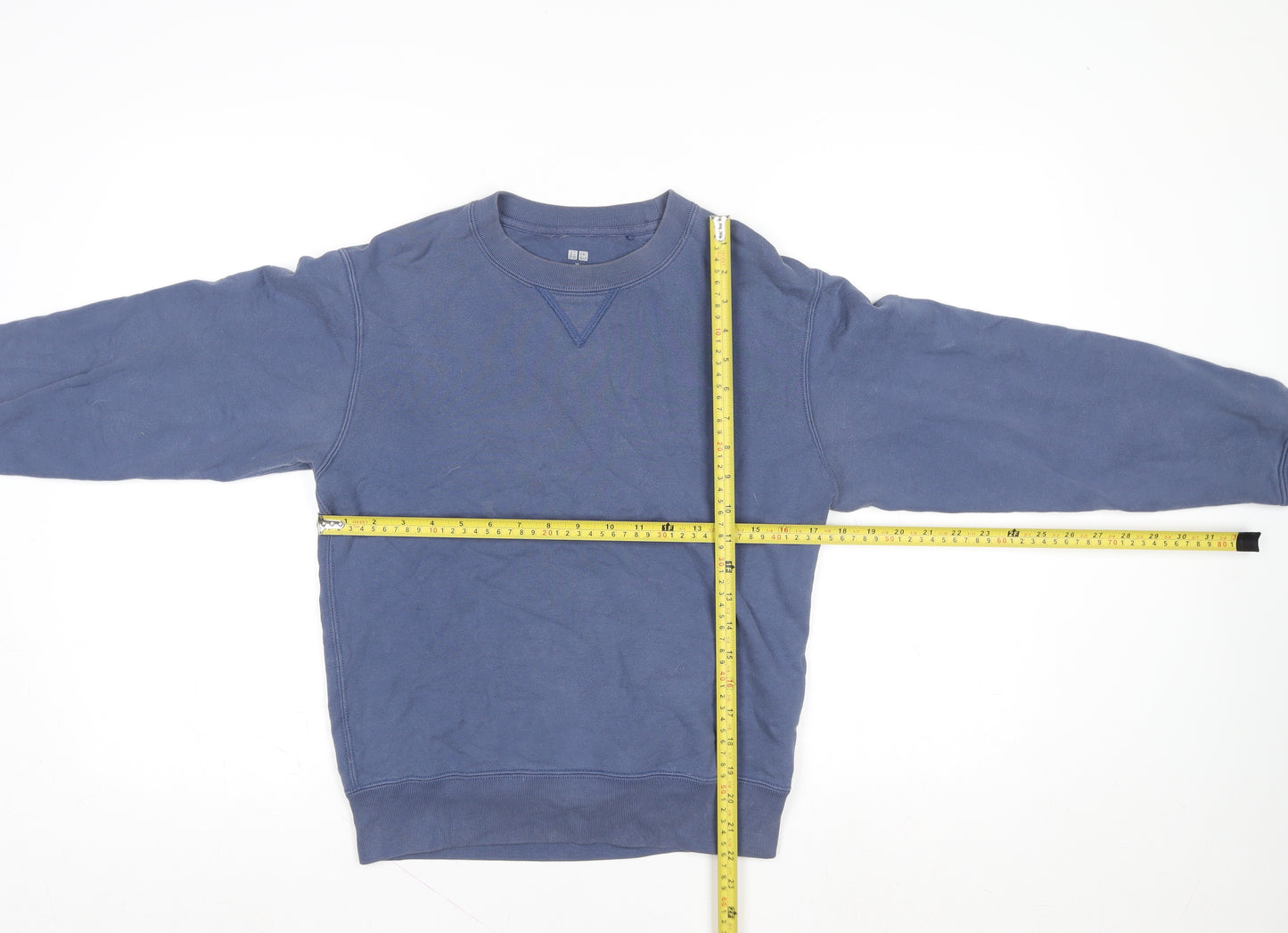 Uniqlo Men's Blue Cotton Crew Neck Pullover Sweatshirt XS