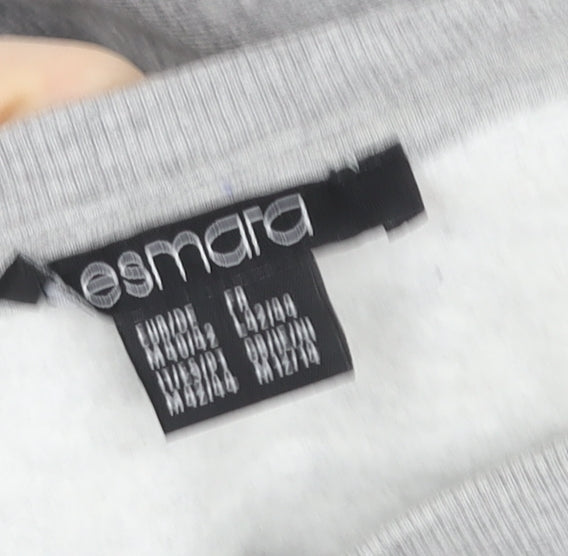 Esmara Women Grey Long Sleeve Pullover Sweatshirt Size M Cotton Blend