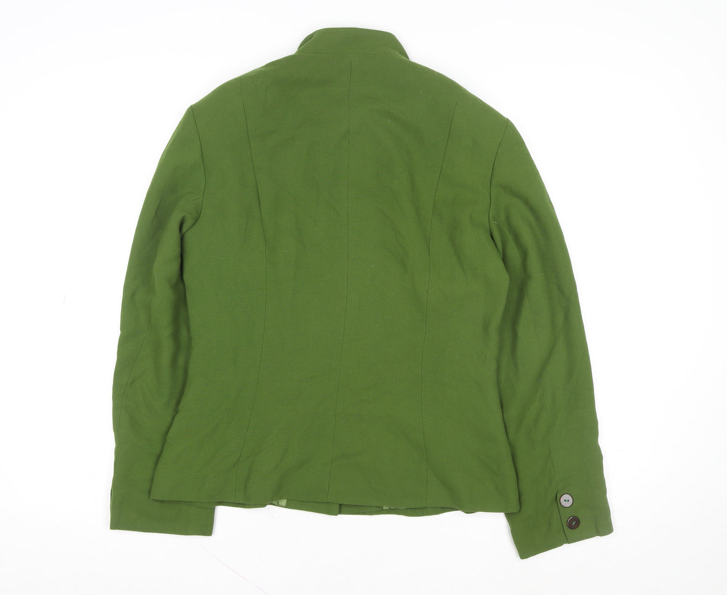 Wallis Women’s Green Button-Up Jacket Size 12 Classic Workwear Style