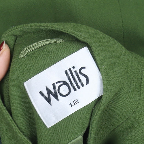 Wallis Women’s Green Button-Up Jacket Size 12 Classic Workwear Style