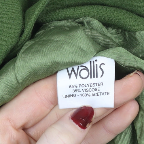 Wallis Women’s Green Button-Up Jacket Size 12 Classic Workwear Style