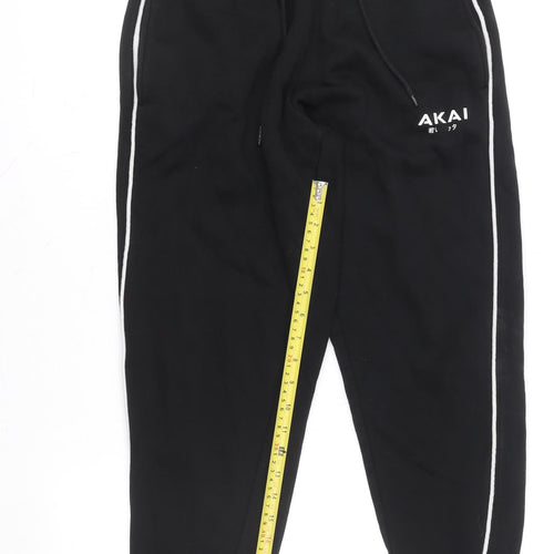AKAI Men's Black Jogger Trousers L Fleece Activewear Pants